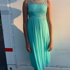 Girls aqua blue maxi dress